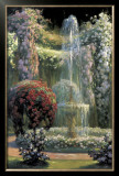 Jardin Fleuri au Jet d'Eau Framed Art Print