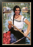Señorita in Boat with Flowers
