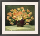 Buy Tulips in a Vase on a Draped Table at AllPosters.com