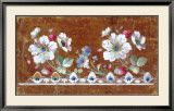 Buy Floral Embroidery Design with Flowers and Strawberries at AllPosters.com