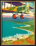 Buy Biplane Over the Coastline at AllPosters.com