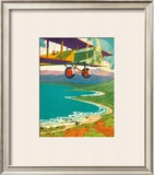 Buy Biplane Over the Coastline at AllPosters.com