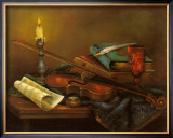 Stilleben mit Geige Framed Art Print