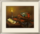 Stilleben mit Geige Framed Art Print