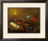 Stilleben mit Geige Framed Art Print