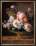 Buy Fleurs dans un Vase de Porceleine Bleue, c.1780 at AllPosters.com