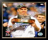 Peyton Manning with the 2009 AFC Championship Trophy