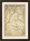 Buy War Telegram Marking Map, c.1862 at AllPosters.com
