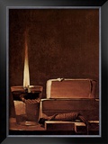Kerze und Bucher Candlelight Study