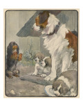 A Small Dog - Possibly a King Charles Spaniel - Pays its Respects to the Leader of the Pack