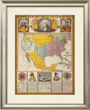 Ornamental Map of the United States and Mexico