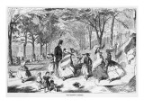 Children Play Games While their Mothers Gossip on Boston Common