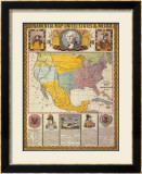 Ornamental Map of the United States and Mexico