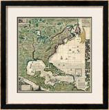 Buy America Septentrionalis A Map of the British Empire in America, c.1733 at AllPosters.com