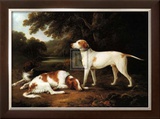 Pointer and Two Spaniels in a Park