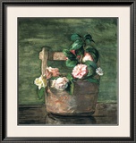 Camellias and Roses in Japanese Vase