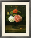 Buy Bouquet de Roses avec Papaillons et Insectes at AllPosters.com