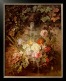 Flowers under a Lion Fountain