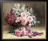 Lilac and Peonies with Irises