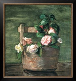 Camellias and Roses in Japanese Vase