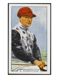 K Robertson, Jockey, in the Colours of Mr Jp Hornung