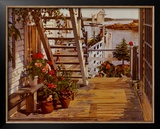 Buy Blue Stair and Begonias at AllPosters.com