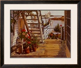 Buy Blue Stair and Begonias at AllPosters.com