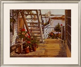Buy Blue Stair and Begonias at AllPosters.com