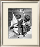 Two Boys with Sail Boat