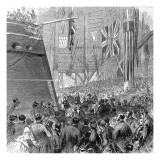 Buy Princess Louise Launching Screw-Corvette, 'Druid' at Deptford Dockyard, London in 1869 at AllPosters.com