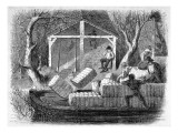 Shooting Cotton Bales into a River-Steamer