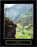 Risk: Cliff Jumper Lamina Framed Art Print