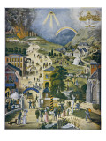 The Broad and Narrow Way, a Choice of Paths Leading to Heaven or Hell Giclee Print
