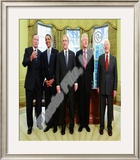 Buy G.W. Bush w/President-elect Barack Obama & Presidents Clinton, Carter, & Bush Sr. in Oval Office. at AllPosters.com