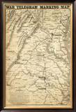 Buy War Telegram Marking Map, c.1862 at AllPosters.com