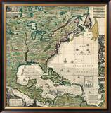 Buy America Septentrionalis A Map of the British Empire in America, c.1733 at AllPosters.com