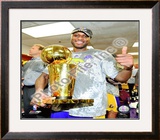 Lamar Odom Game Five of the 2009 NBA Finals With Championship Trophy