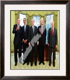 Buy G.W. Bush w/President-elect Barack Obama & Presidents Clinton, Carter, & Bush Sr. in Oval Office. at AllPosters.com