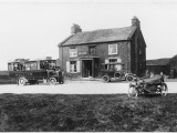 The Buxton Bus Arriving at the Cat and Fiddle Pub, Buxton, England
