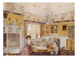 Two Women Take a Leisurely Afternoon Tea in a Prettily Decorated Room