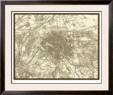 Sepia Map of Paris