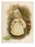 Young Victorian Girl Holding Her Green Balloon