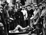 Stricken Belgian in Charge of German Red Cross Men Photographic Print