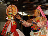 Two Mask Dancers in Cochin, Kerala State, India