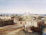 Native American Homes in Pueblo of Isleta, New Mexico