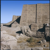 Excavated Residential Housewalls and Part of the Reconstructed Ziggurat