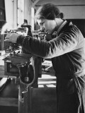 A Waaf Working with Machinery During World War Ii