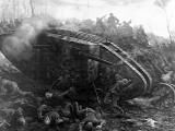 British Tank Attacking German Positions; First World War