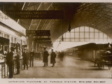 Departure Platform, St Pancras Station, London. Midland Railway