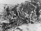 Canadian Soldiers Testing a Vickers Machine Gun